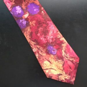 red fall floral necktie